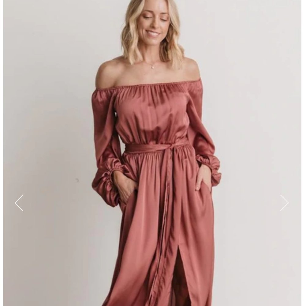 Baltic Born Westminster Off-Shoulder Maxi Dress - Rose (Medium) NWT